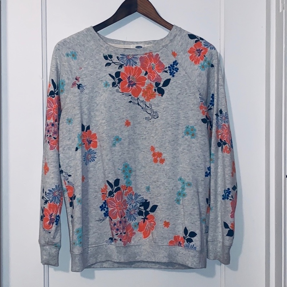 Floral Old Navy Crew Neck Sweatshirt